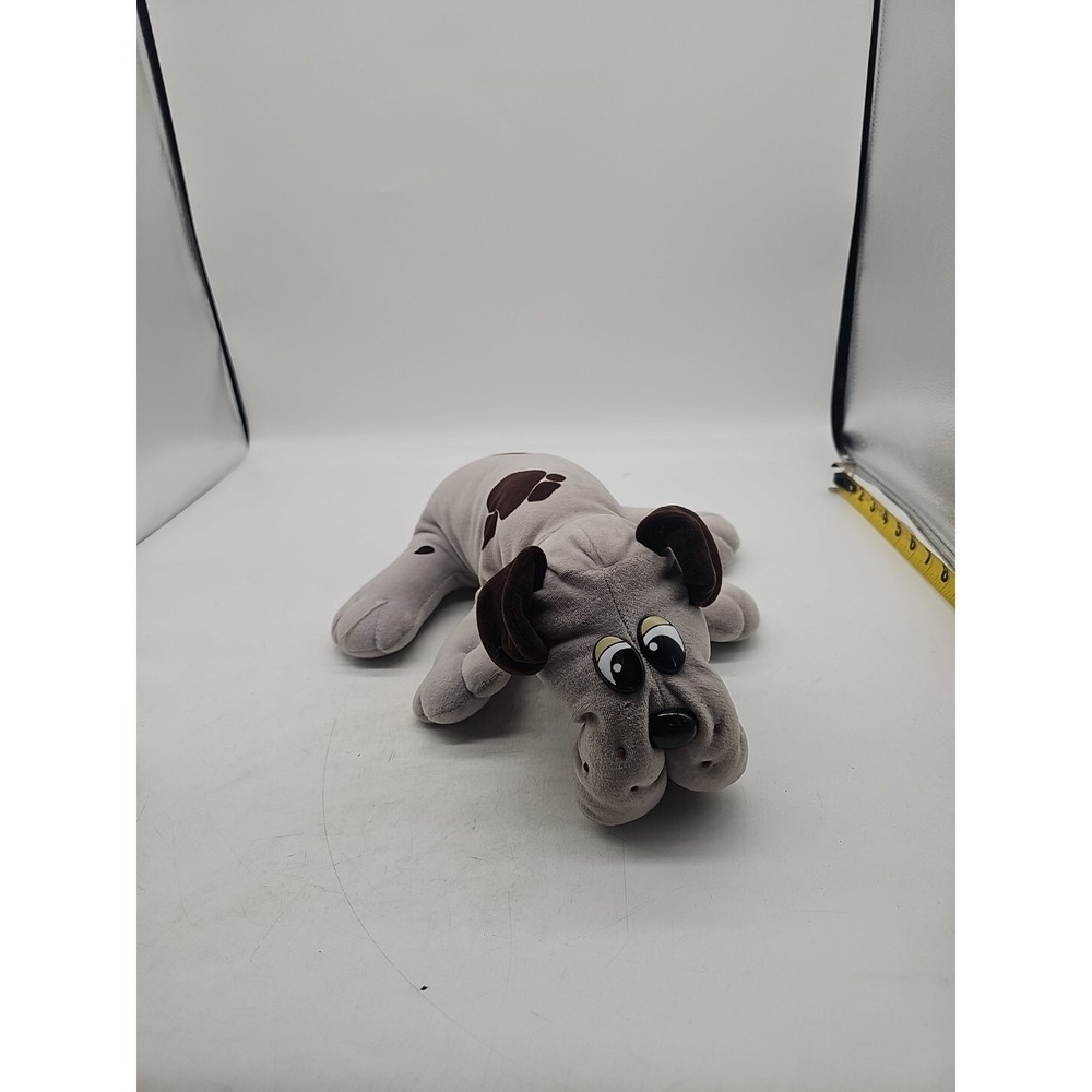 Vintage 1980s Tonka Pound Puppy Grey With Brown Spots And Ears